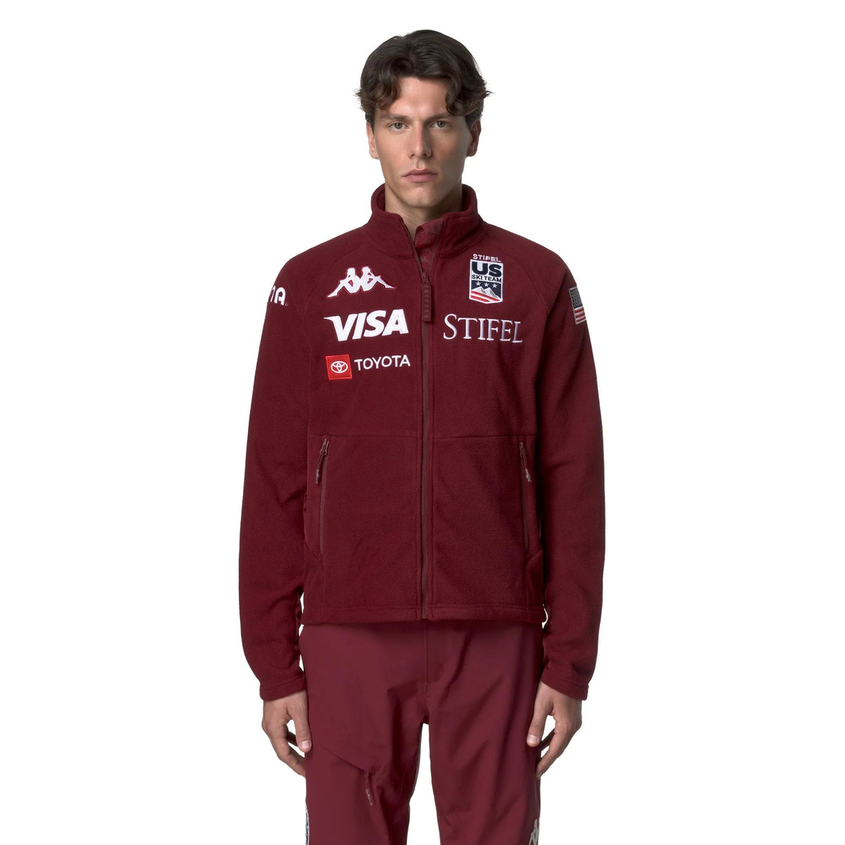 Kappa 6CENTO 687C US Red Pomegranate - indossata fronte