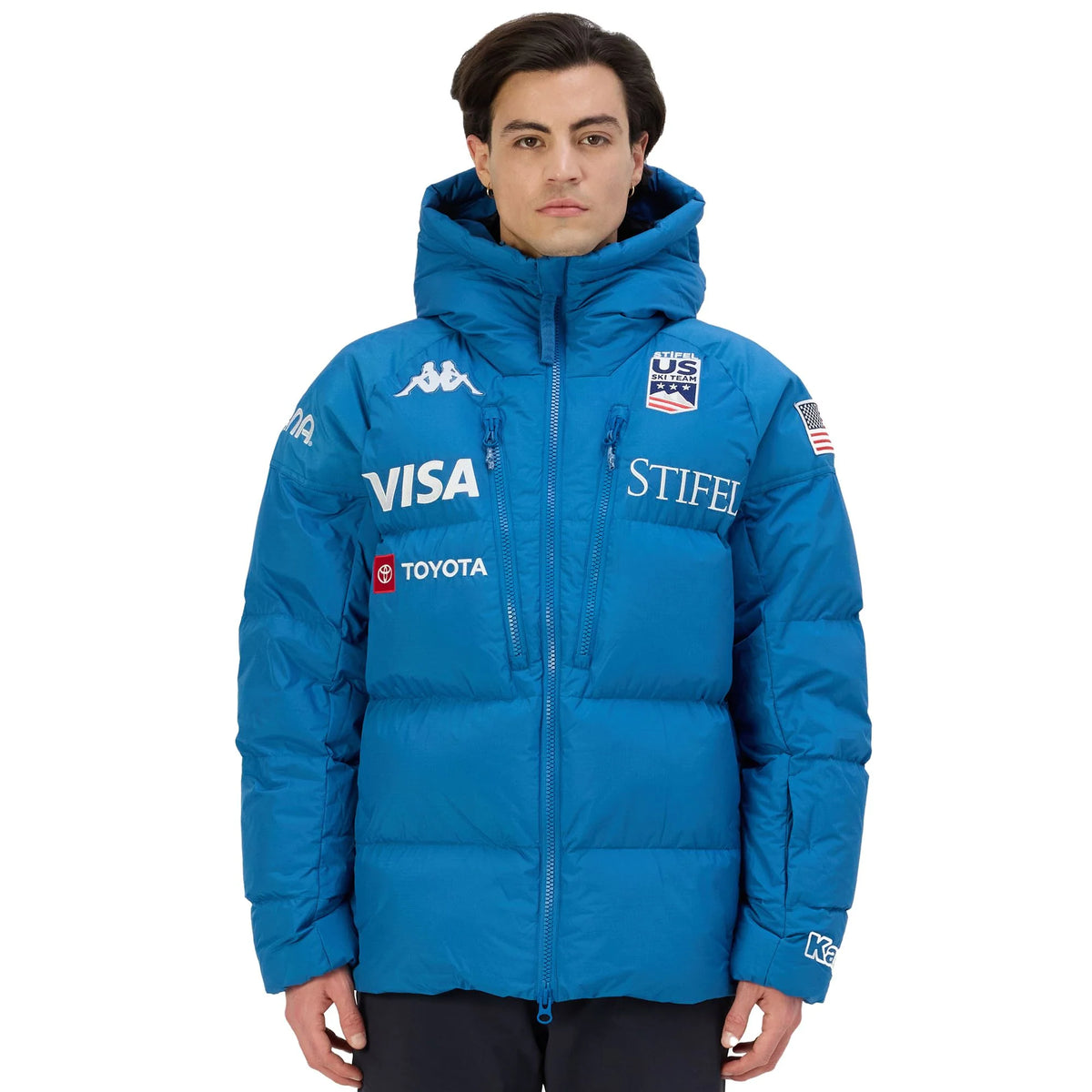 Kappa Piumino Uomo 6CENTO 662C USA Blue Deep Water - fronte modello