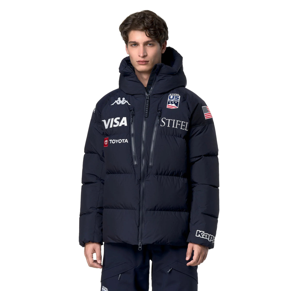 Kappa Piumino Uomo 6CENTO 662C USA Blue Baritone - dettaglio polsino