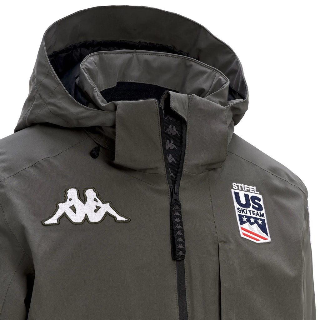 Kappa Giacca Sci Uomo 6CENTO 806 USA Green Academia - dettaglio cappuccio