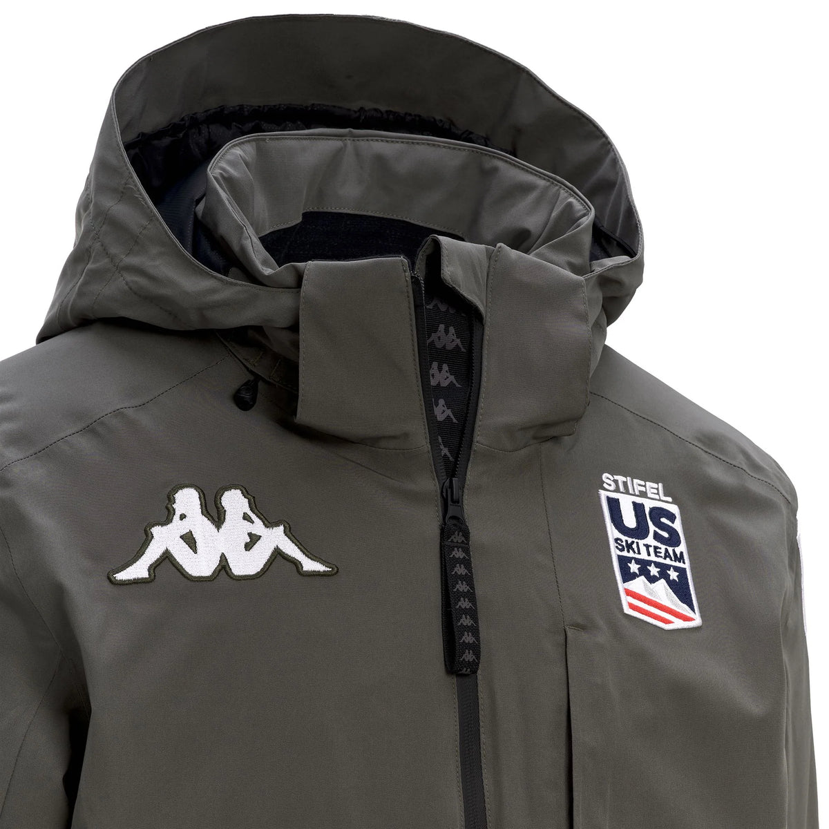Kappa Giacca Sci Uomo 6CENTO 806 USA Green Academia - dettaglio cappuccio