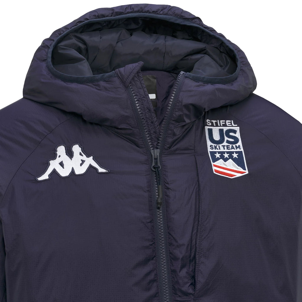 Kappa Piumino Leggero Uomo 6CENTO 676 USA Blue Baritone - dettaglio cappuccio